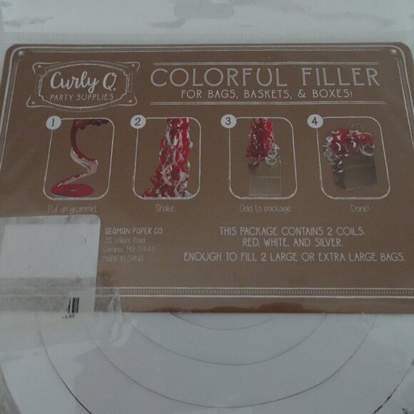 Gift Bag Filler No Mess Reusable For FOUR Bags Baskets Boxes Red White Silver - Picture 7 of 10